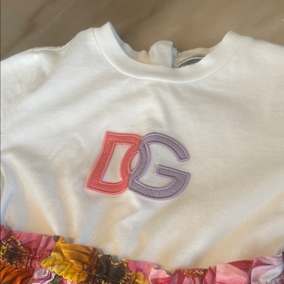 Dolce & Gabbana White and Multicolor Floral Kids Dress - Picture 2 of 6